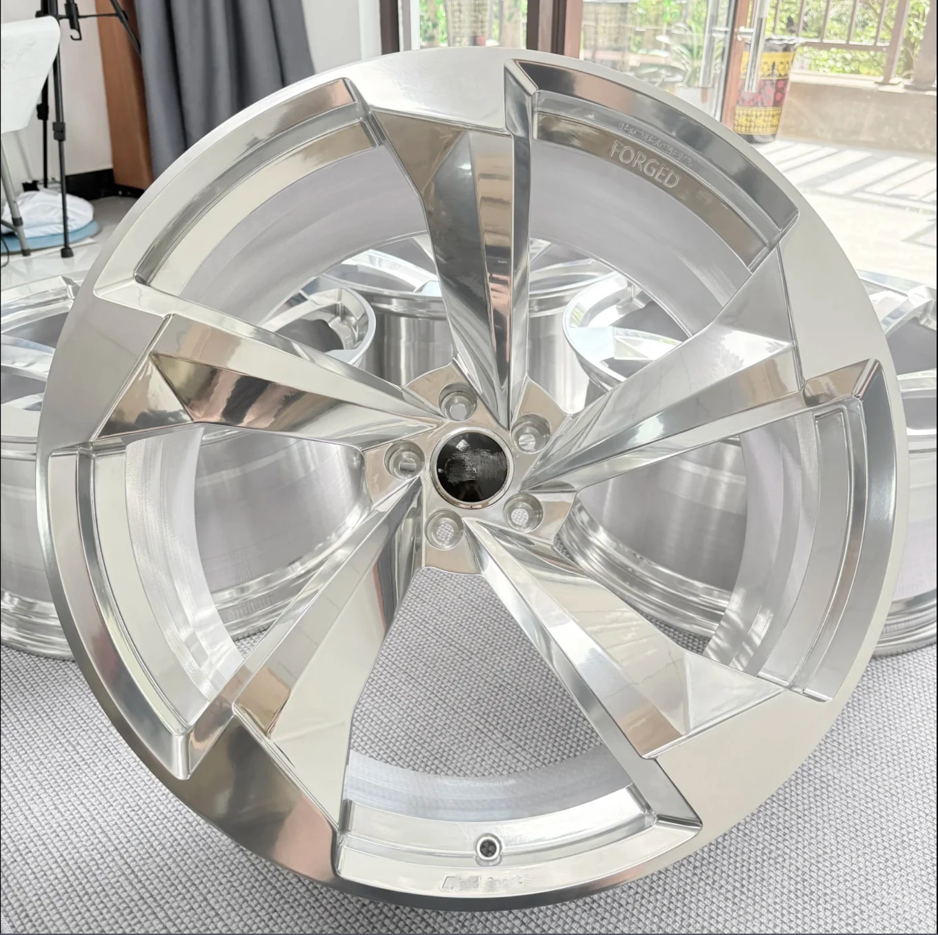 For Custom Forged 1-Piece Forged Polished 5 Spoke Wheels 18/19/20/21/22 Inch 5x112 Car Rims for Audi Sport S/RS Models Q7 Q8