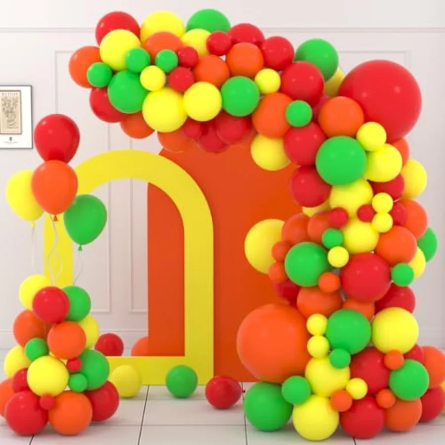 

Red, Yellow, Green, Balloons Set - 117PCS Rainbow Balloon Balloons for Back To School Birthday Baby Shower Graduation Party Dec