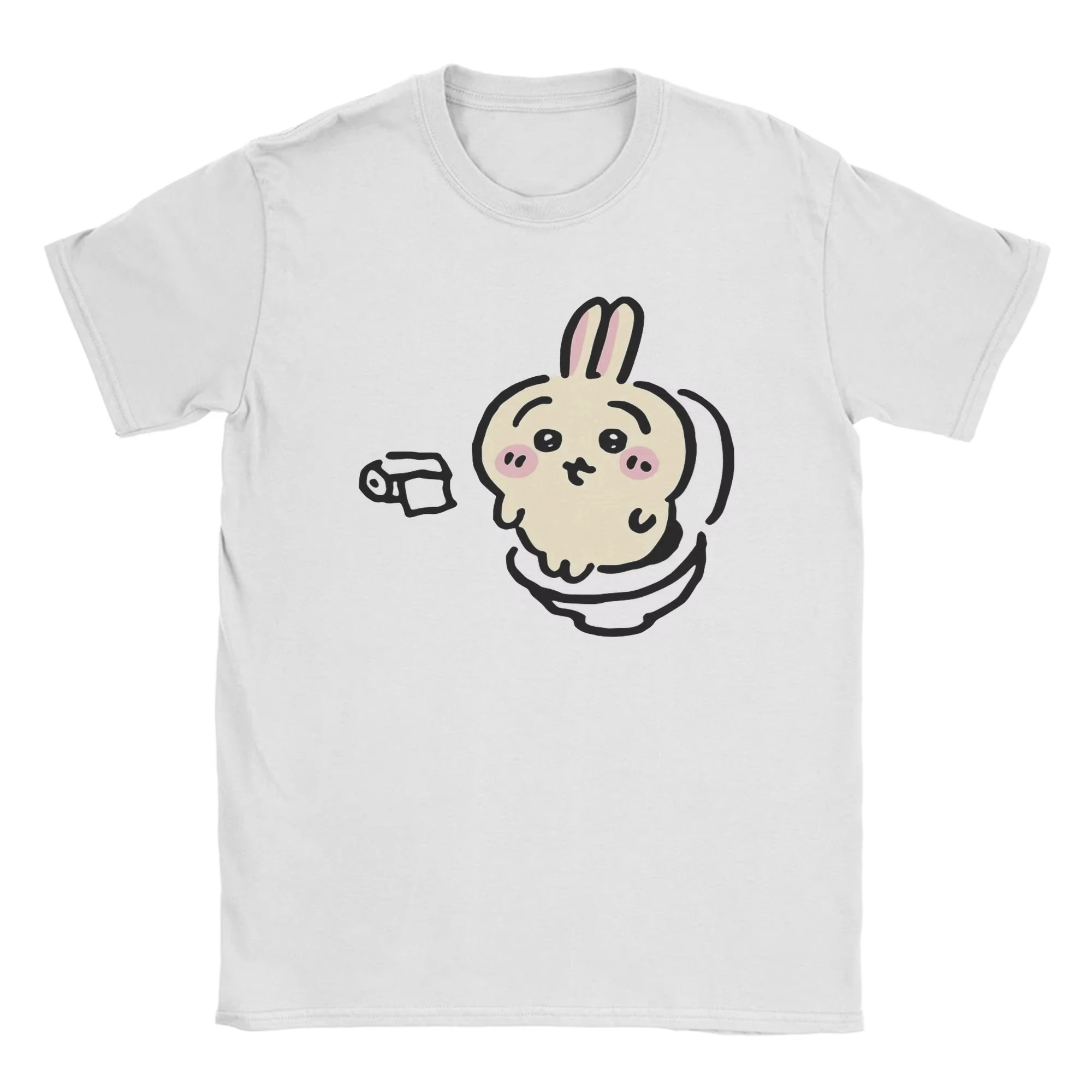 2026 New Usagi on The Toilet Potty Chiikawas Graphic Tee Unisex Funny Poop Meme Round Neck Short Sleeve Carto
