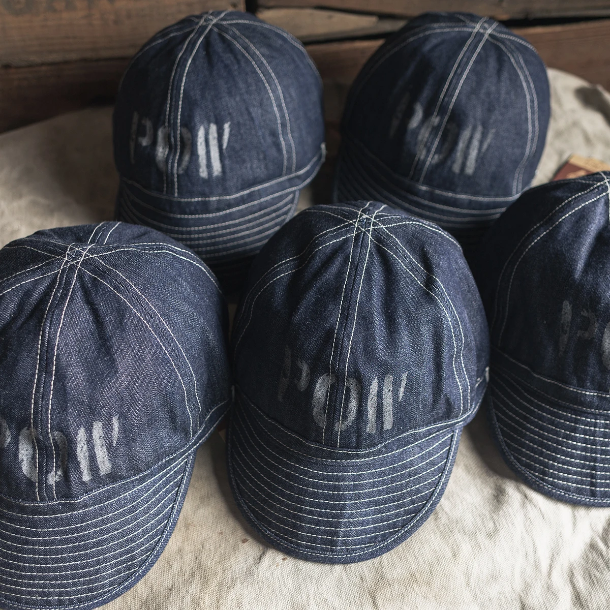 Bronson POW Selvedge Denim Cap Prisoner Style Baseball Hat PW Daisy Mae A-3