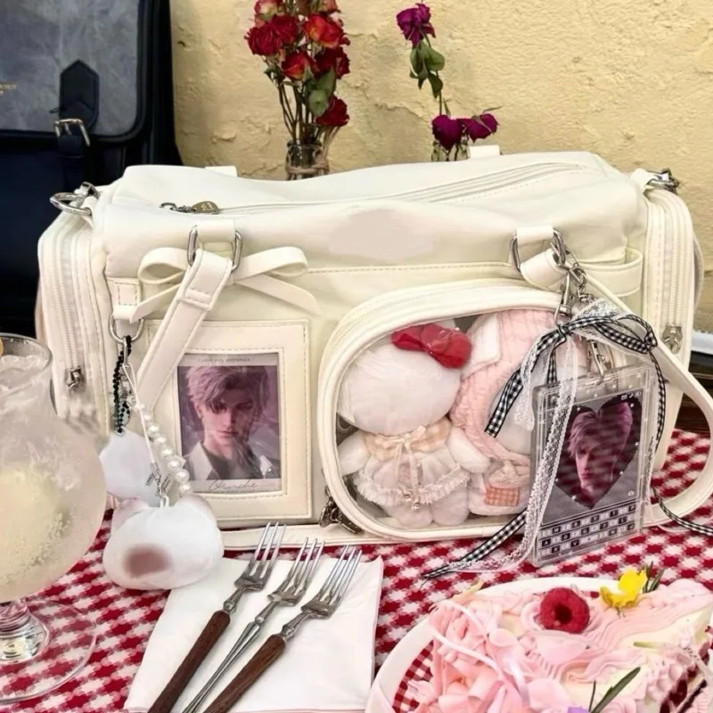 

Y2k Concert Japanese ItaBag Girl JK Uniform Sweet Pain Bag Transparent Pocket Harajuku Messenger Bag Cute High Capacity Tote Bag