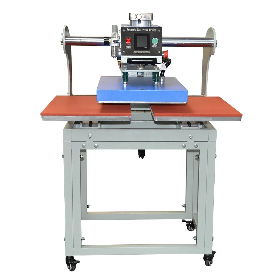 Heatpress Dtf Automatic Heat Press Printing Machine 40*60cm Provided Pneumatic Flatbed Printer Double Station Iron