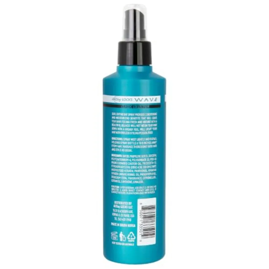 رذاذ شعر مموج كلاسيكي بأقفال طوال اليوم بوزن 7.7 أونصة، رذاذ مرطب ومستوى لتعليق الضفيرة للاستخدام اليومي يوفر Hy العميق