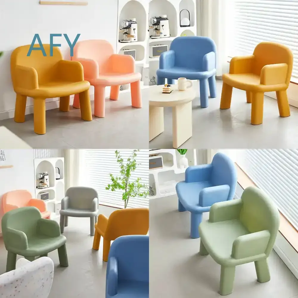Nordic Designer Single Sofa Chair for Balcony Leisure Armchair with Backrest and Armrests Plastic Modern Simple Home Stool