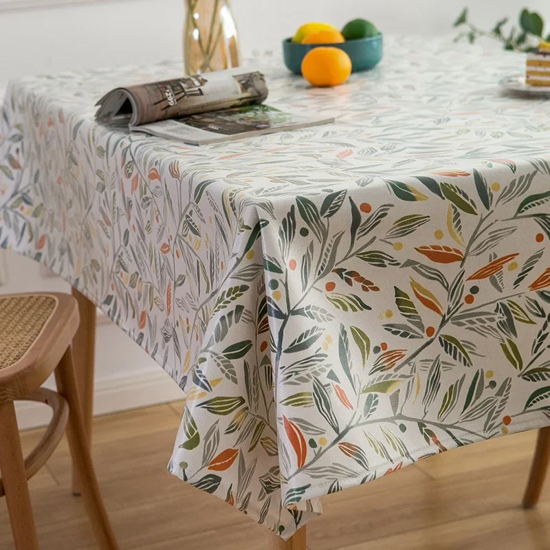 

American Table Cloth Tea Table Decoration Leaf Jacquard Dining Tablecloth Rectangle Thick Table Cover For Kitchen Dining Room