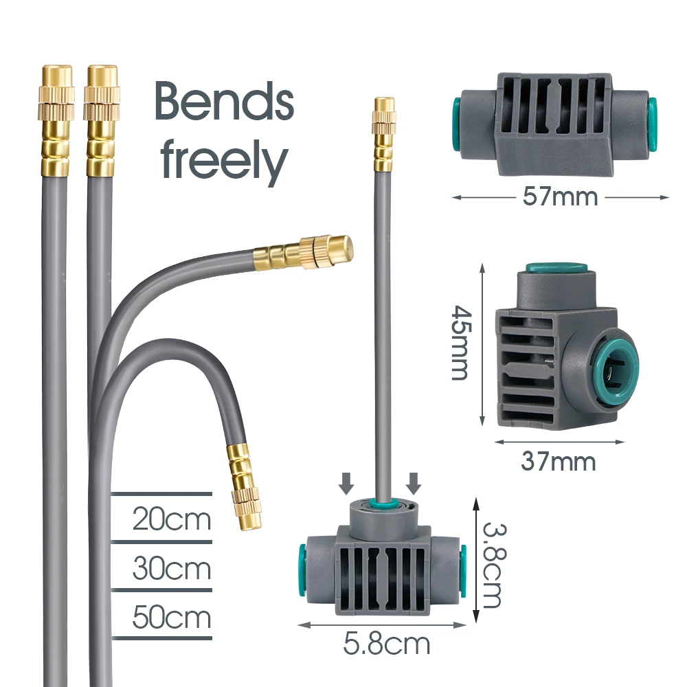 10M 20cm elastyczny System mgiełka do twarzy dysz do lato na świeże powietrze ogrodowego atomizujący zestaw do nawadniania chłodzący 3/8 \