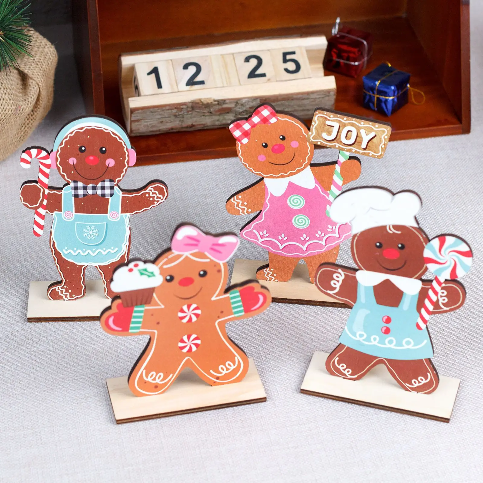 Christmas Decorations Gingerbread Man Christmas Biscuit Man Tabletop Christmas wooden decorations Perfect for holiday decoration