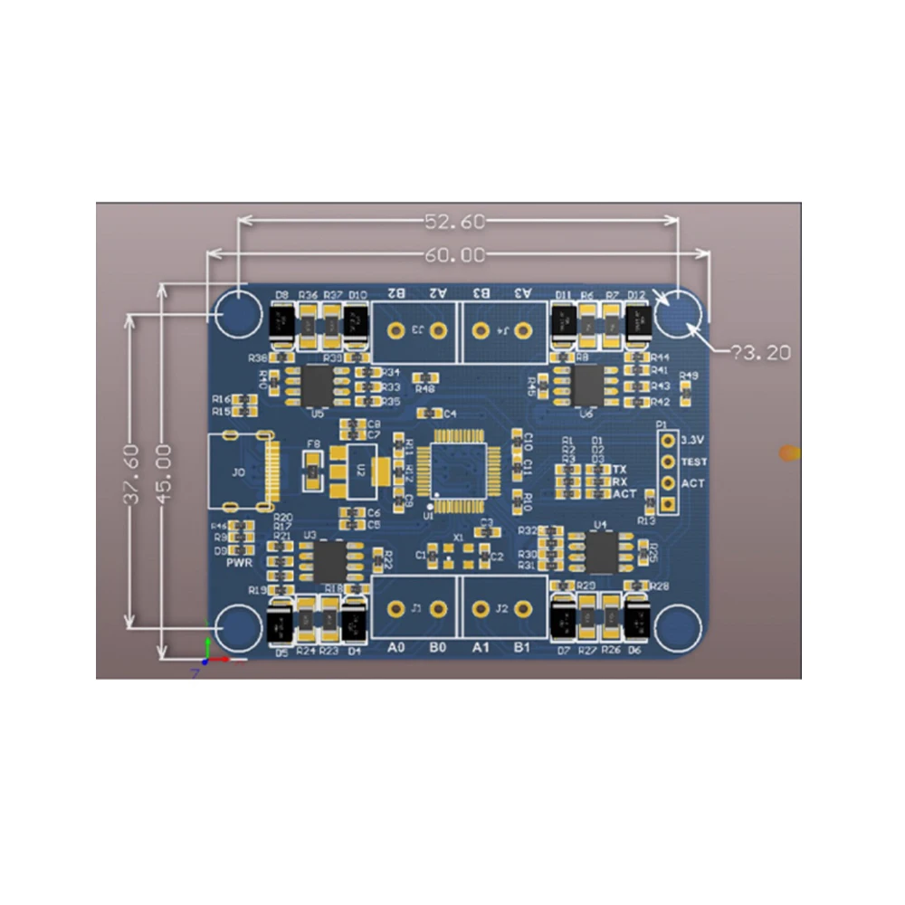 

CH344Q USB to 4-Way RS485 Communication Module Low Power consumption Half-Duplex Signal Transmission with Indicator Light