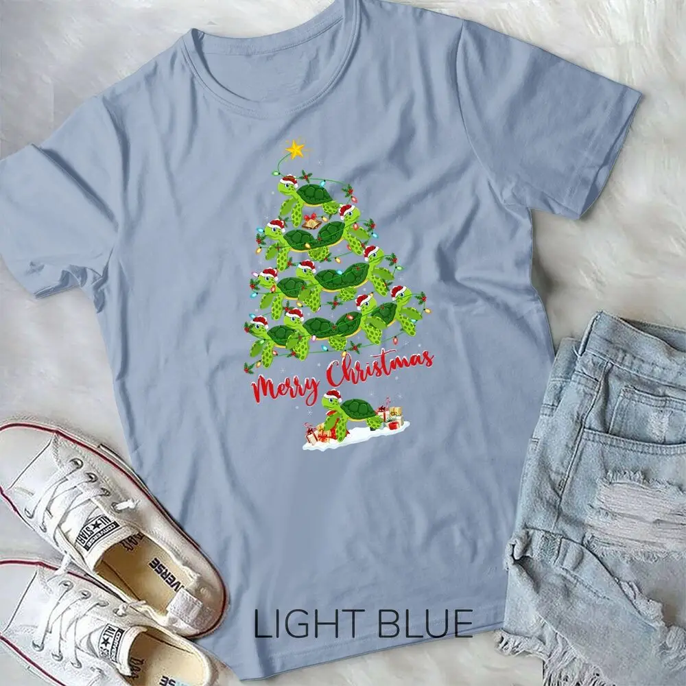 Sea Turtle Lover Xmas Tree Santa Sea Turtle Christmas Tree Unisex T-shirt