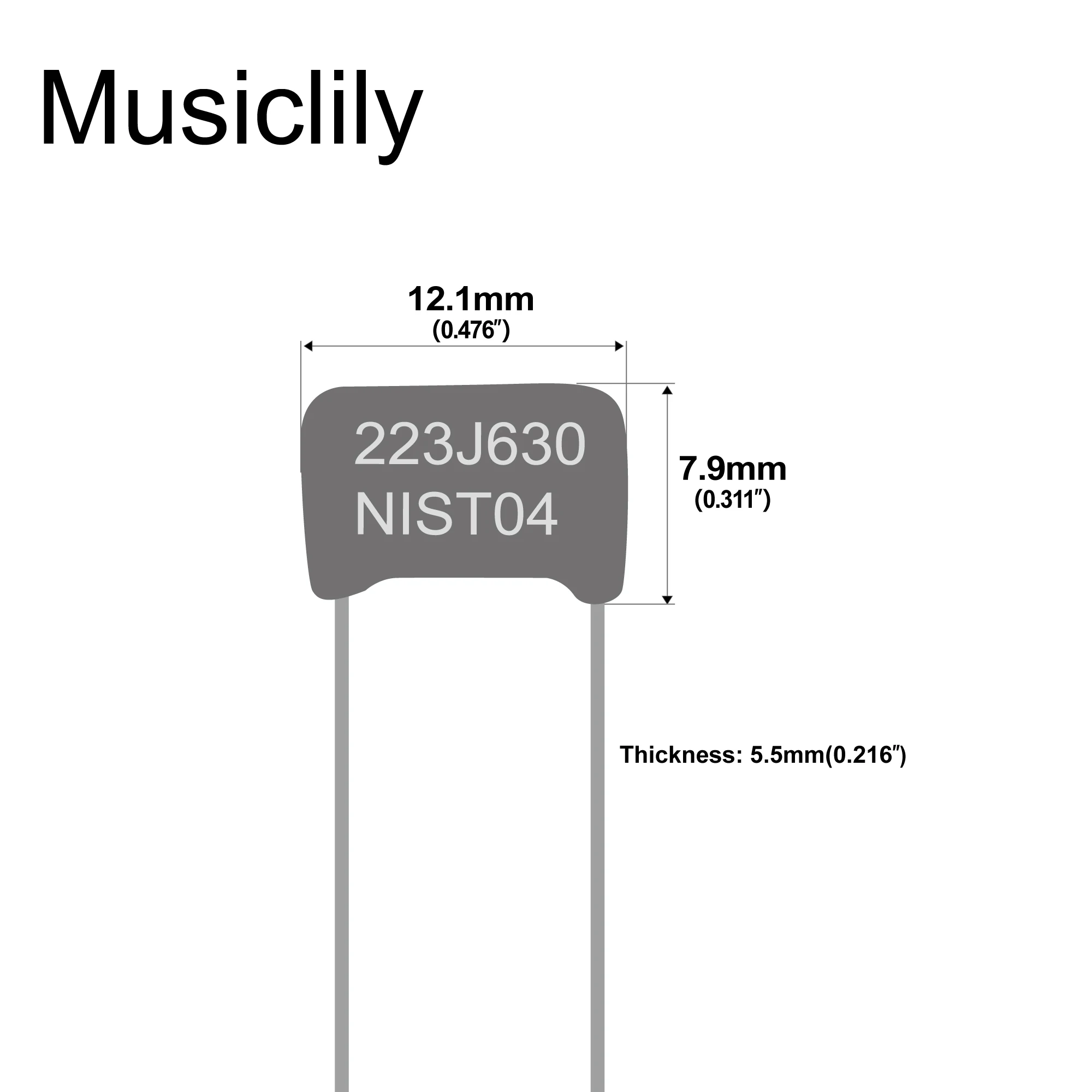 Musiclily Pro NISSEI Japan Orange MPE CBB Metallized Polypropylene Film Capacitors .022uF/.033uF/.047uF/.068uF 5% Tolerance