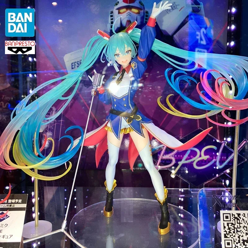BANPRESTO MOBILE SUIT GUNDAM 45ème Anniversaire Hatsune Miku BANPRESTO EVOLVE -GUNDAM Collaboration- Figurine d'action en PVC 23CM Jouet Anime