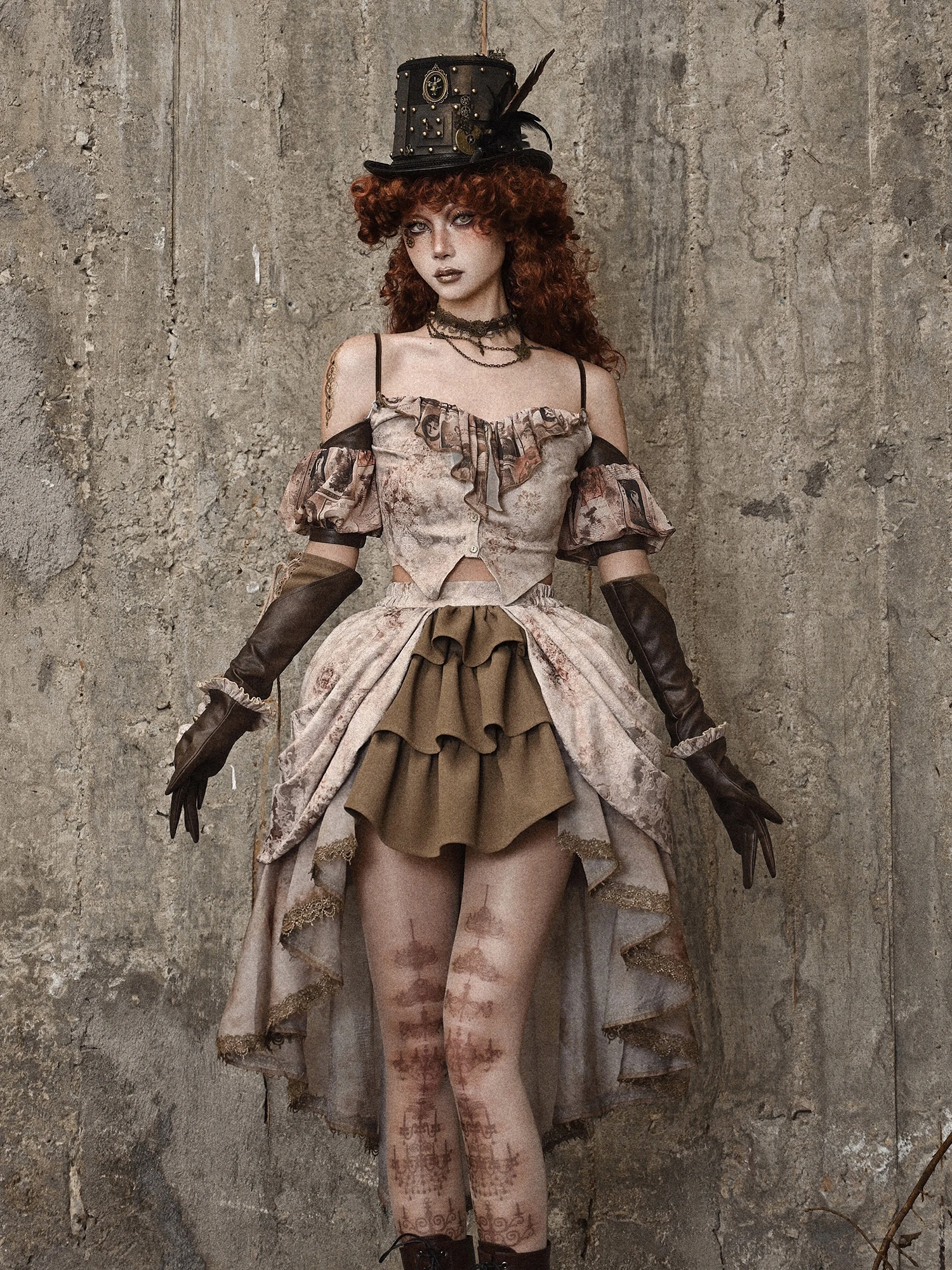 Romantic Vintage Elegant Punk Trailing Gauze Ruffles Skirt Girl Unique Summer Front Short Back Long Versatile High Waist Skirts