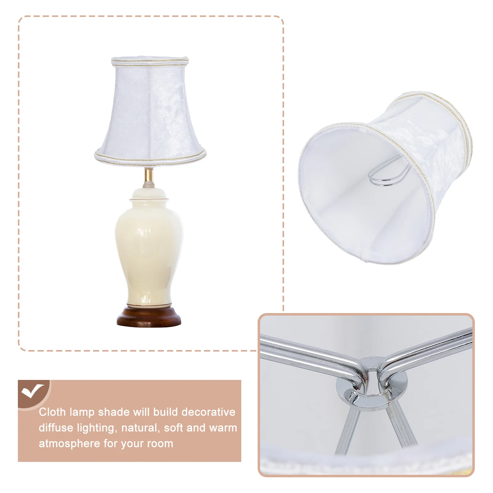 

1Pcs Cloth Lamp Shade Sturdy Anti-Dust Cover Convenient Installation Household Decorative Lamp Cover Stylish Light Screen