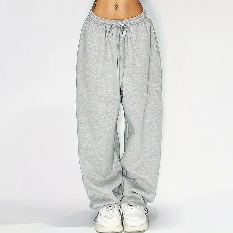 

GELITAYIN New Women Trousers Fashion Autumn Streetwear Basic Straight Casual Slim Pants Lady Sexy Solid Simple Versatile Knitted