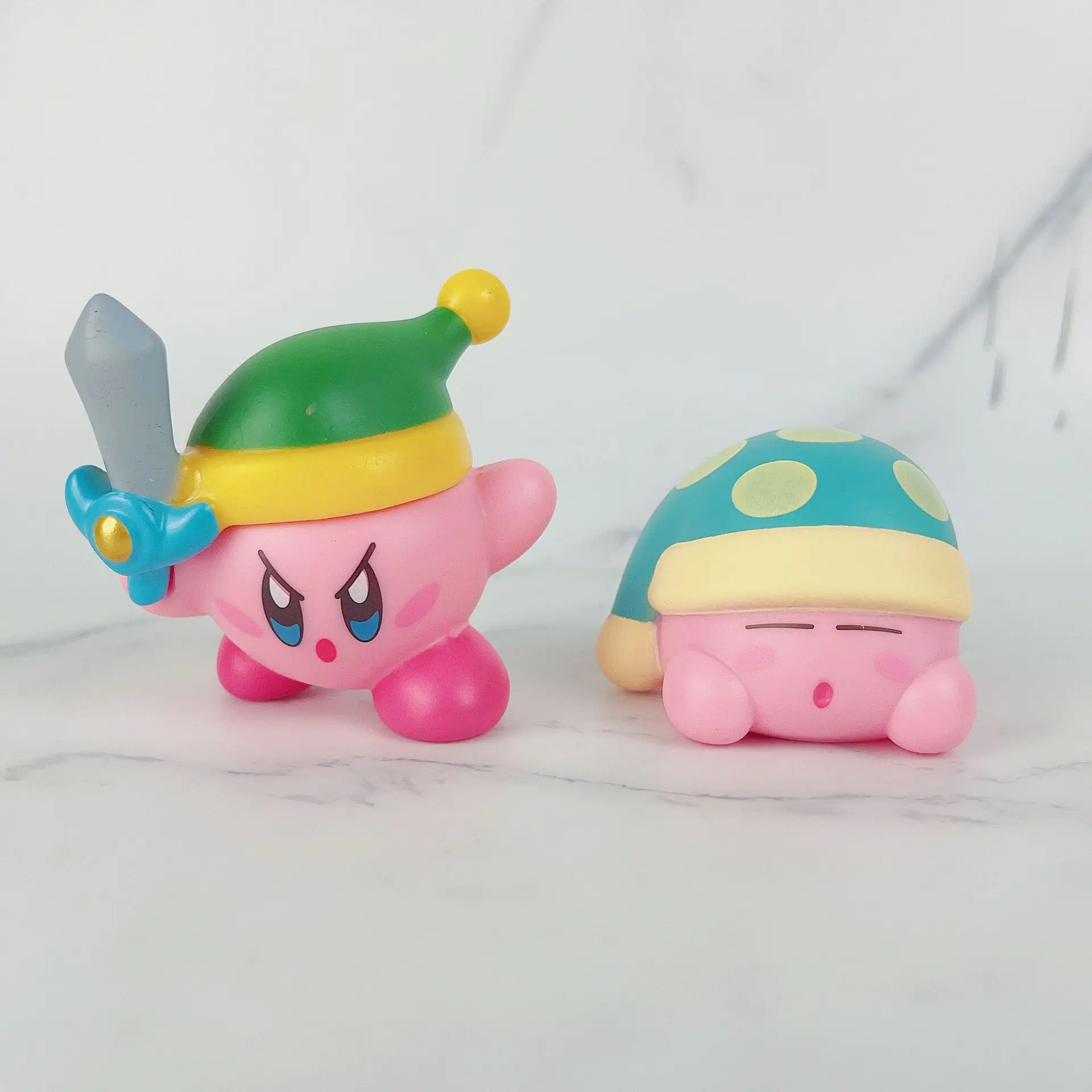 Kawaii kirby anime figura modelos bonito dos desenhos animados mini figura de ação bonecas modelos ornamento de mesa presentes de natal para meninos meninas