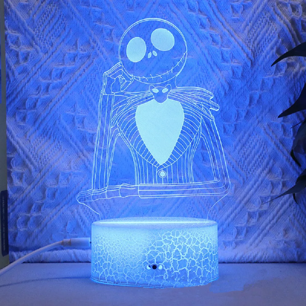 Halloween Ghost Bride 3D Night Light with Touch Control 16 Colors Auto Gradient Night Light Decoration Room Halloween Gift