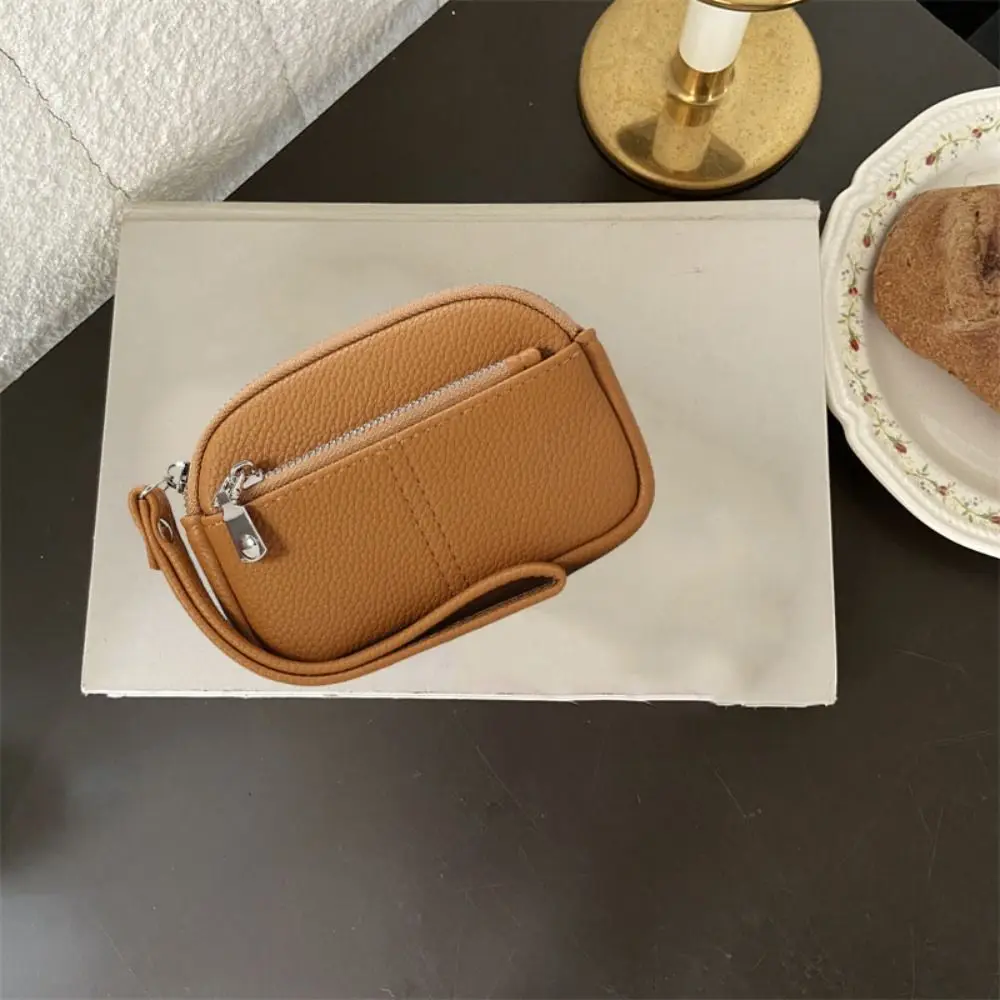 カードホルダー PUレザー ミニ財布 オーガナイザー 軽量 ジッパー付き 小銭入れ キーケース 韓国風 リストキーバッグ 女性 レディース ガールズ