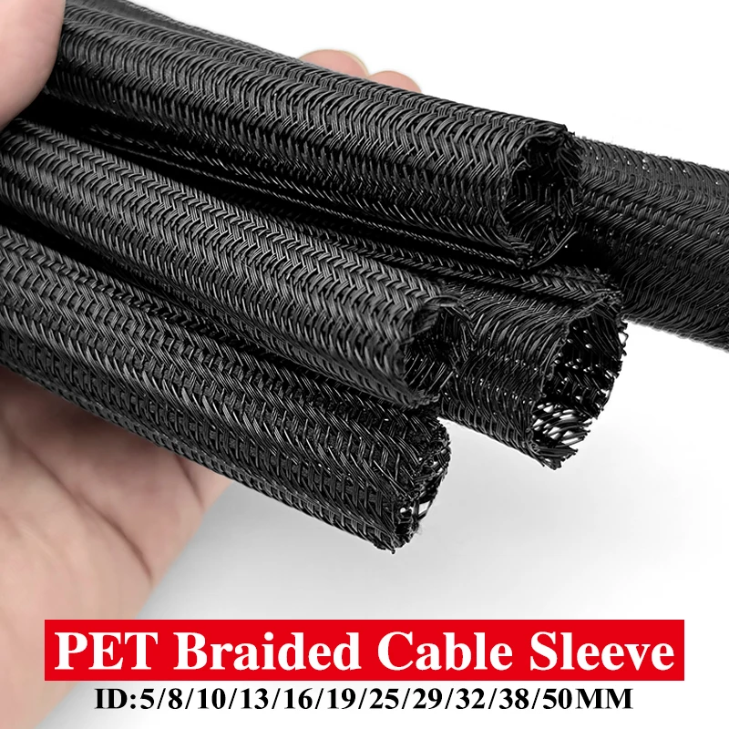 

Расширяемый изолированный ПЭТ-кабельный рукав 5-50 мм, плетеная разделенная линия, прочный гибкий органайзер для проводов для дома, против старения