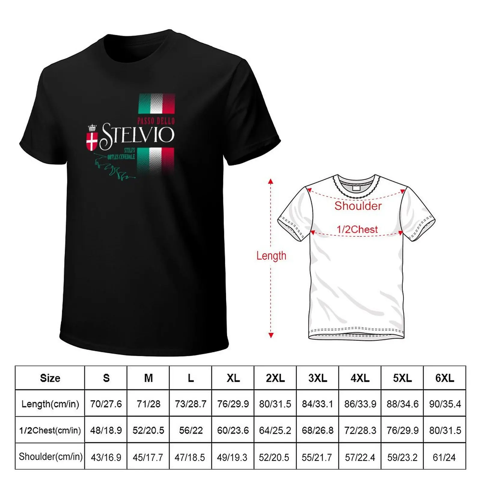 Stelvio Pass Italian Flag 2021 Design T-Shirt Long Lasting Casual T-Shirt