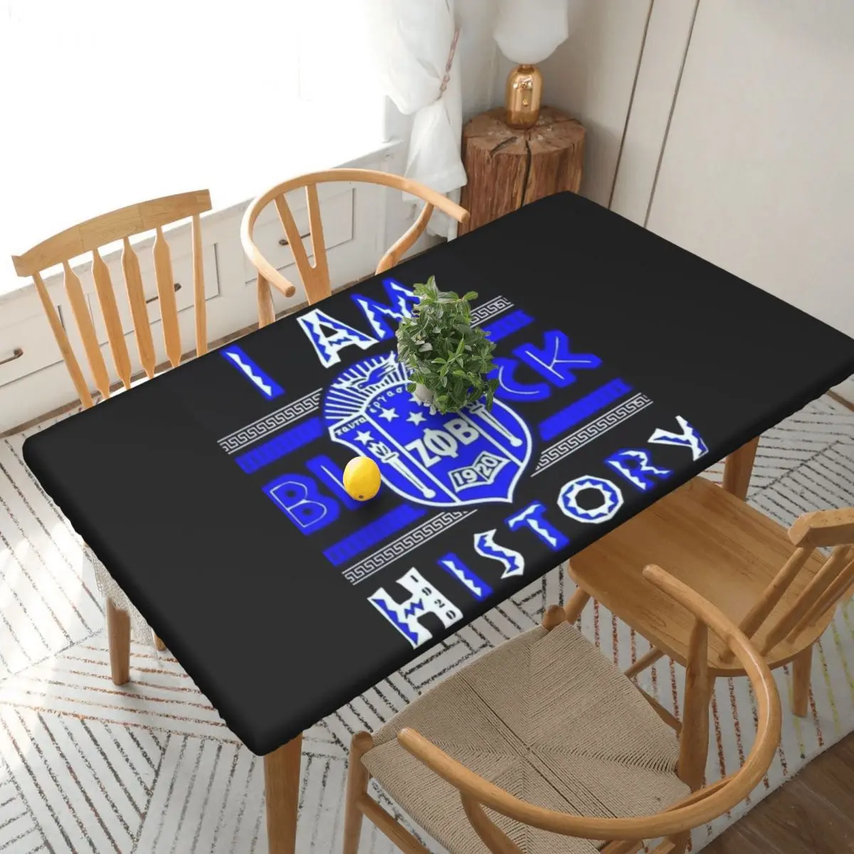 Zeta Phi Beta Greek Letter 1920 ZOB Customized Rectangular Tablecloth Oilproof Table Cover for Dining Events Table Cloth