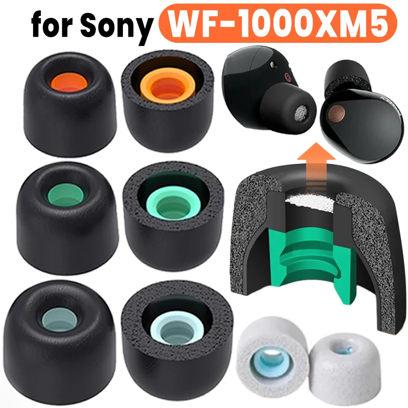 1-3Pair Earphone Eartips Memory Foam Earbuds for Sony WF-1000XM5 Soft Earplug S/M/L Replaceable Anti-Slip Headphones Earplugs