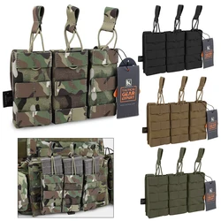 KRYDEX-bolsa Modular Triple Mag, bolsa táctica 556 223 M4 M16 para revistas, portador MOLLE Mag abierto para Huning Shooting Camo MC