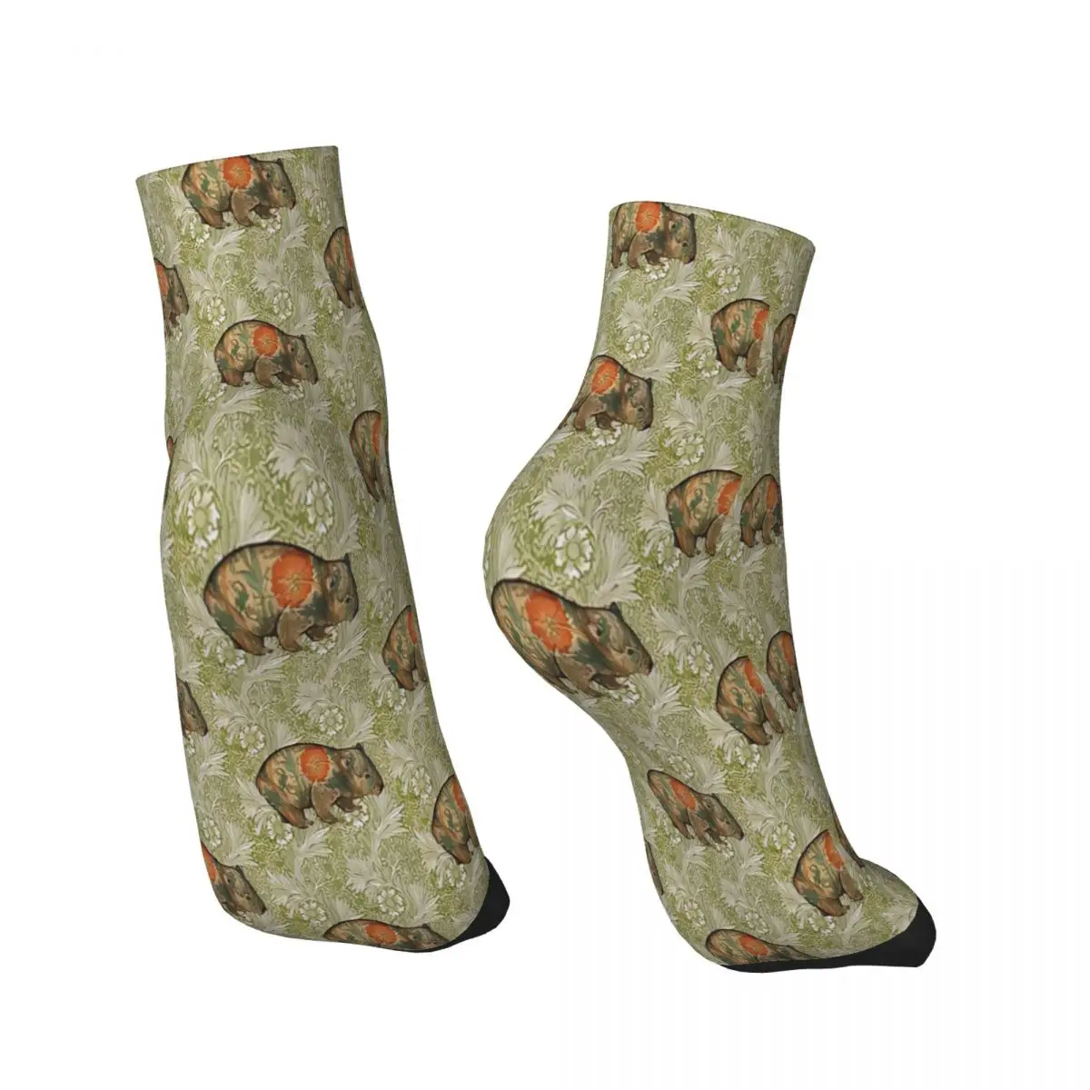 Rossetti's Wombat In Green Marigold Ankle Socks Male Mens Women Winter Stockings Hip Hop