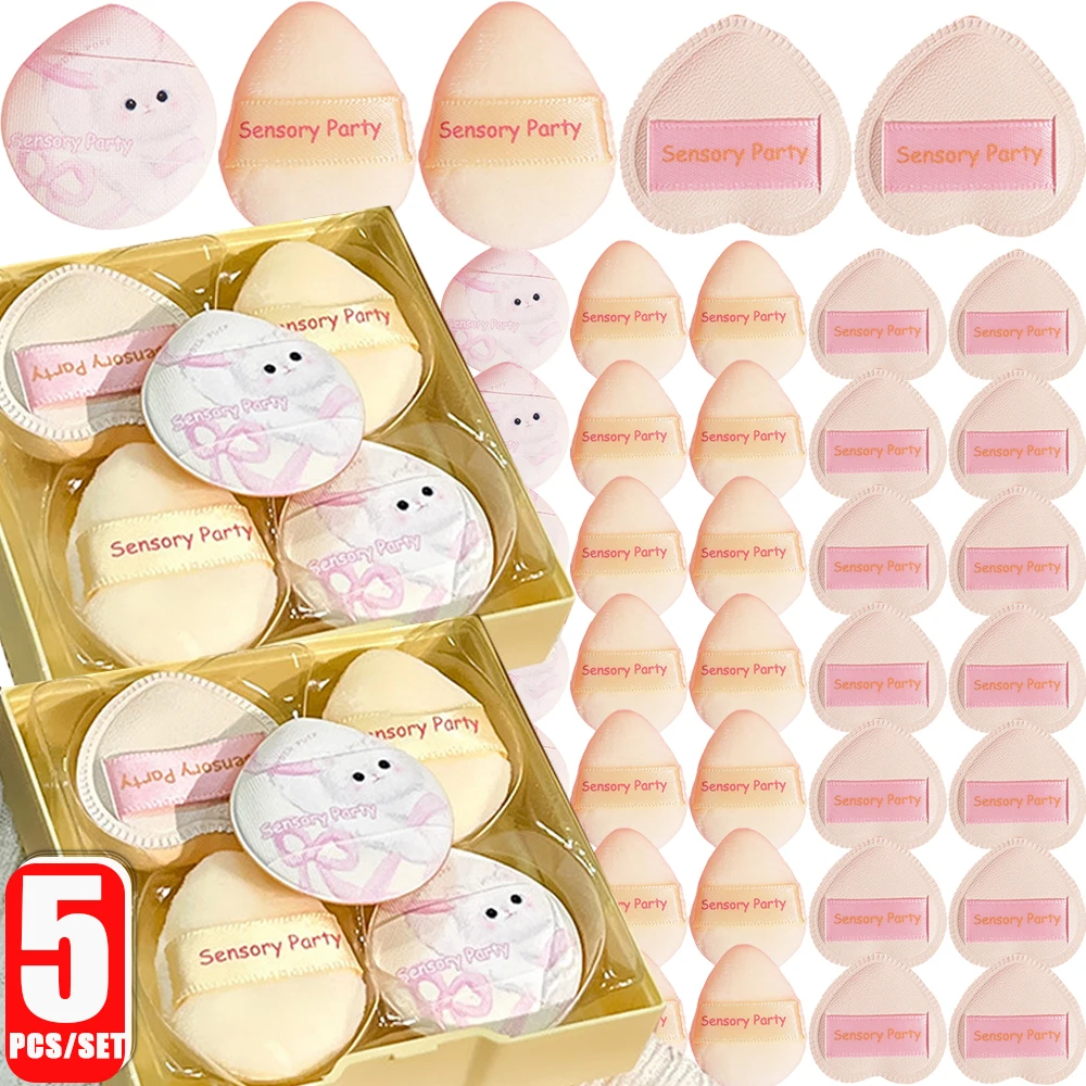 5pcs มินิแต่งหน้าพัฟ Professional Finger เครื่องสําอางค์ Air Cushion ฟองน้ําแป้งพัฟ Foundation รายละเอียด Make Up ฟองน้ําเครื่องมือความงาม