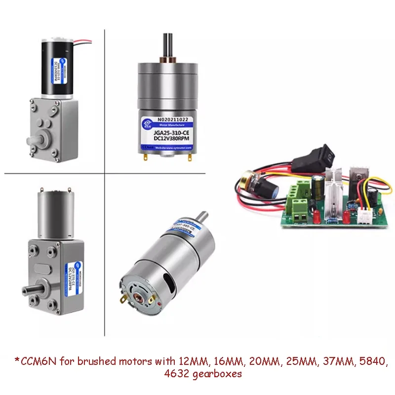 CCM6N Motor Speed Controller 6V~30V PLC Control Forward and Reverse Emergency Stop Switch for Micro DC Geared Motor 74x47mm