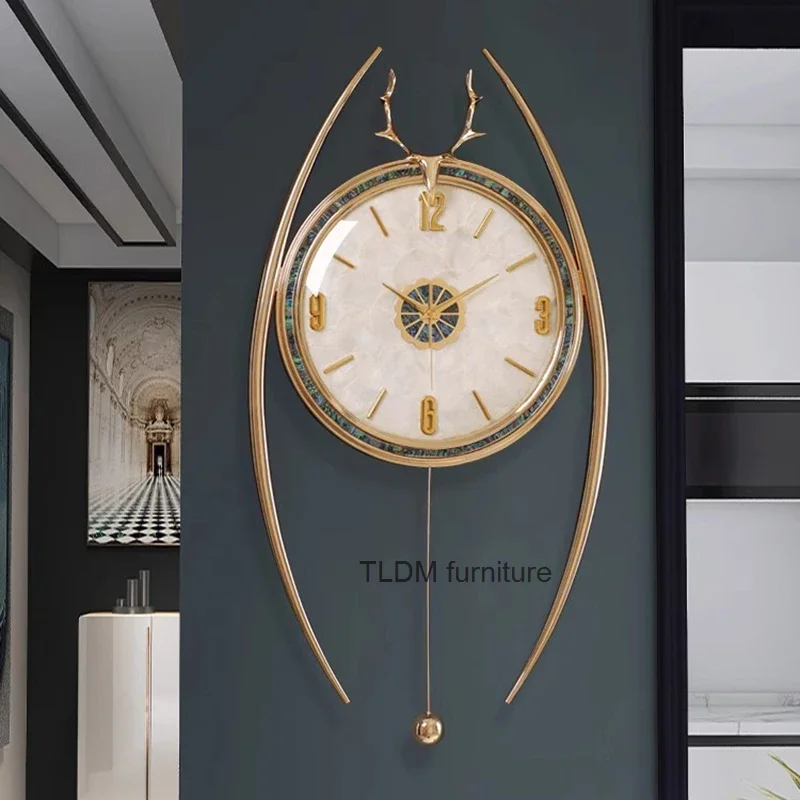 Metal Long Wall Clock Silent Luxury Nordic Office Needle Wall Clock Quartz Garden Decoracion Salon Casa Home Decorating Items