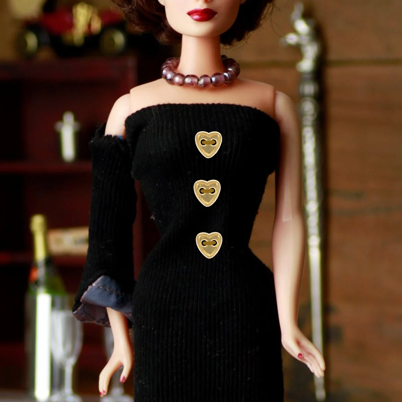 

100pcs Heart Shape Design Alloy Sewing Buttons For Clothes Replacement Durable Small Buttons Handicraft Sewing Supplies