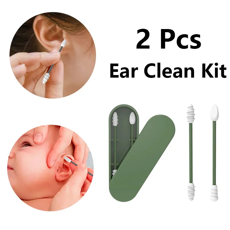 

Reusable Silicone Ear Cleaning Kit Earwax Pick Cleaning Remover Ear Pick Cleaner Spoon Spiral Ear Cleaning Tool Beauty Health