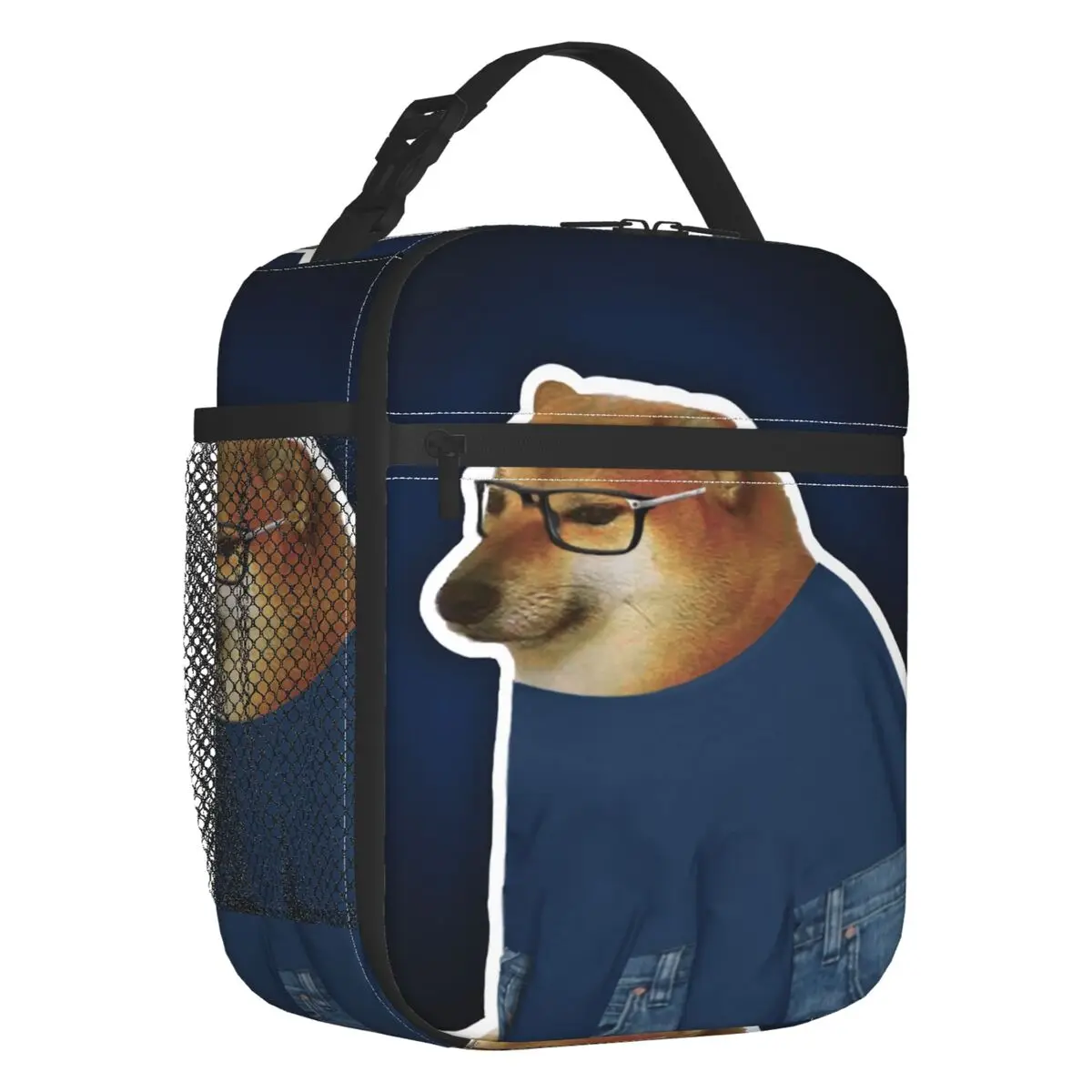 Custom Funny Cheems Dog Lunch Bag Women Cooler Warm Shiba Inu Dank Meme Insulated Lunch Boxes for Children School