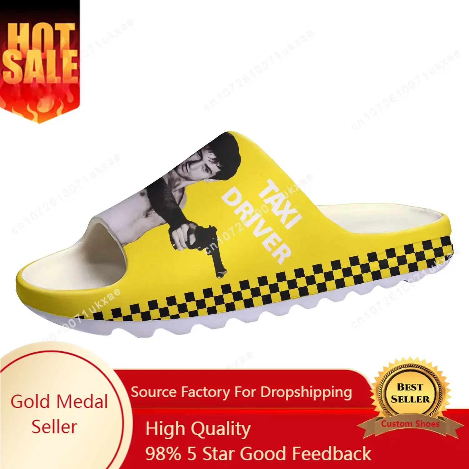 

Taxi Driver Soft Sole Sllipers Home Clogs Travis Bickle Step On Water Shoes Mens Womens Teenager Step in Customized Sandals