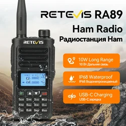 Retevis RA89 10W walkie talkie longo alcance radio de comunicação rádio amador walkie-talkie profissional UHF VHF portatil recarregável radioamador ham radio base comunicador de longa distância IP68 à prova d'água