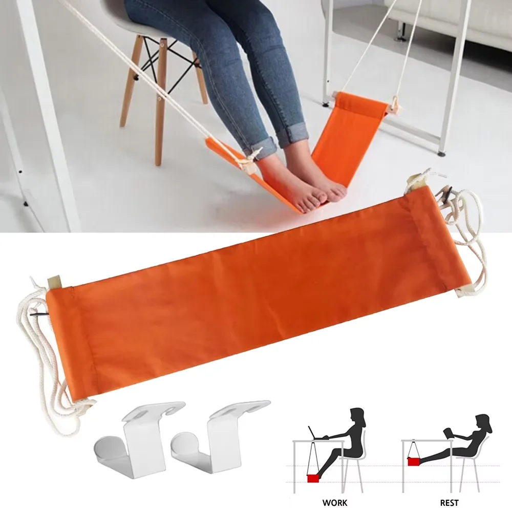 

Polyester Put Foot Seat Adjustable Hanging Rest Tables Foot Put Foldable Relieve Fatigue Lightweight with Hooks for Home Office