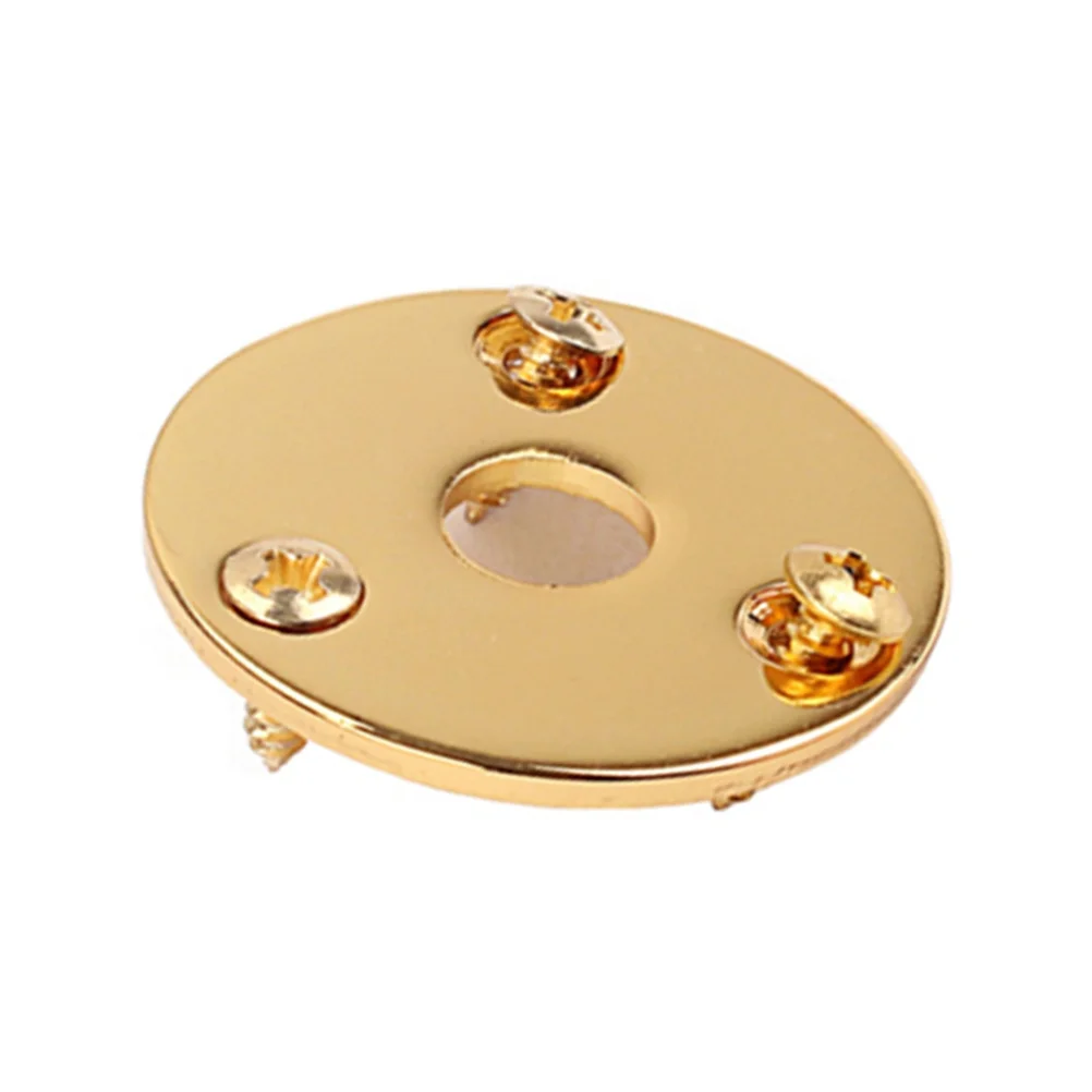 

1 4 Inch Round Guitar Jack Socket Plate Metal Pickup Output Input Plate Nickel Plated Including Screws for Electric Guitar Bass