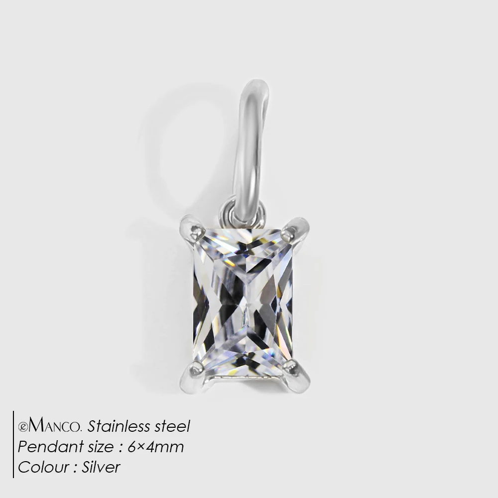 EMANCO 4/6/8/10MM Edelstahl Zirkon Geometrische Form Anhänger Schmuckherstellungszubehör DIY Zubehör