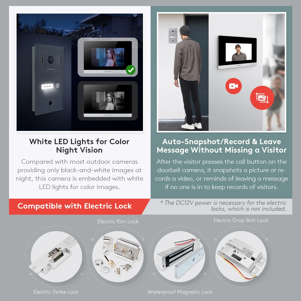HOMSECUR PoE Powered RJ45 960P Tuyasmart APP Video Doorphone Intercom Entry Fingerprint RFID Doorbell Camera Snapshot Recording