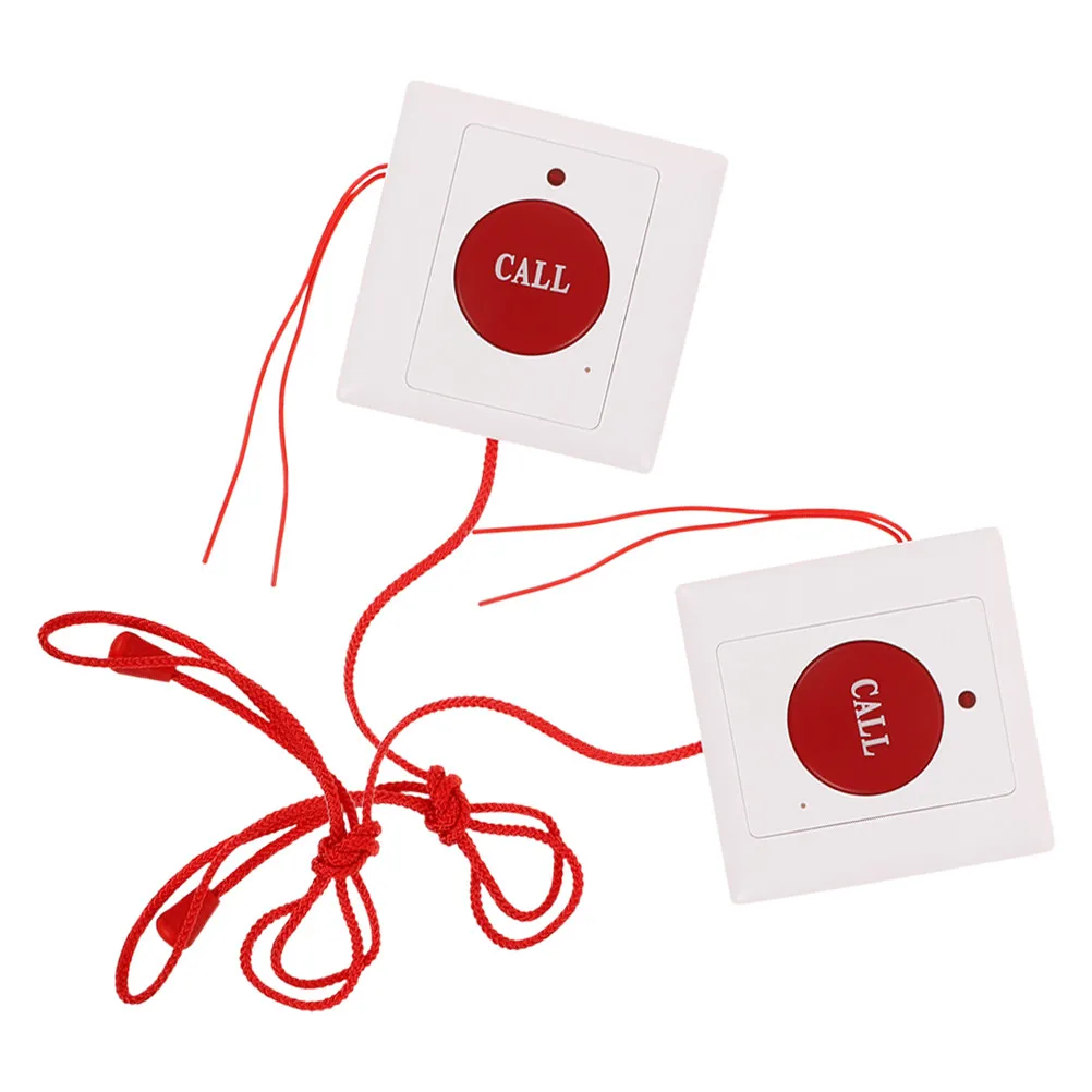 

2Pcs Emergency Call Button for Elderly Wall Mounted Pull Cord Buzzer Alarm Patient Caregiver Pager Wireless Buzzer