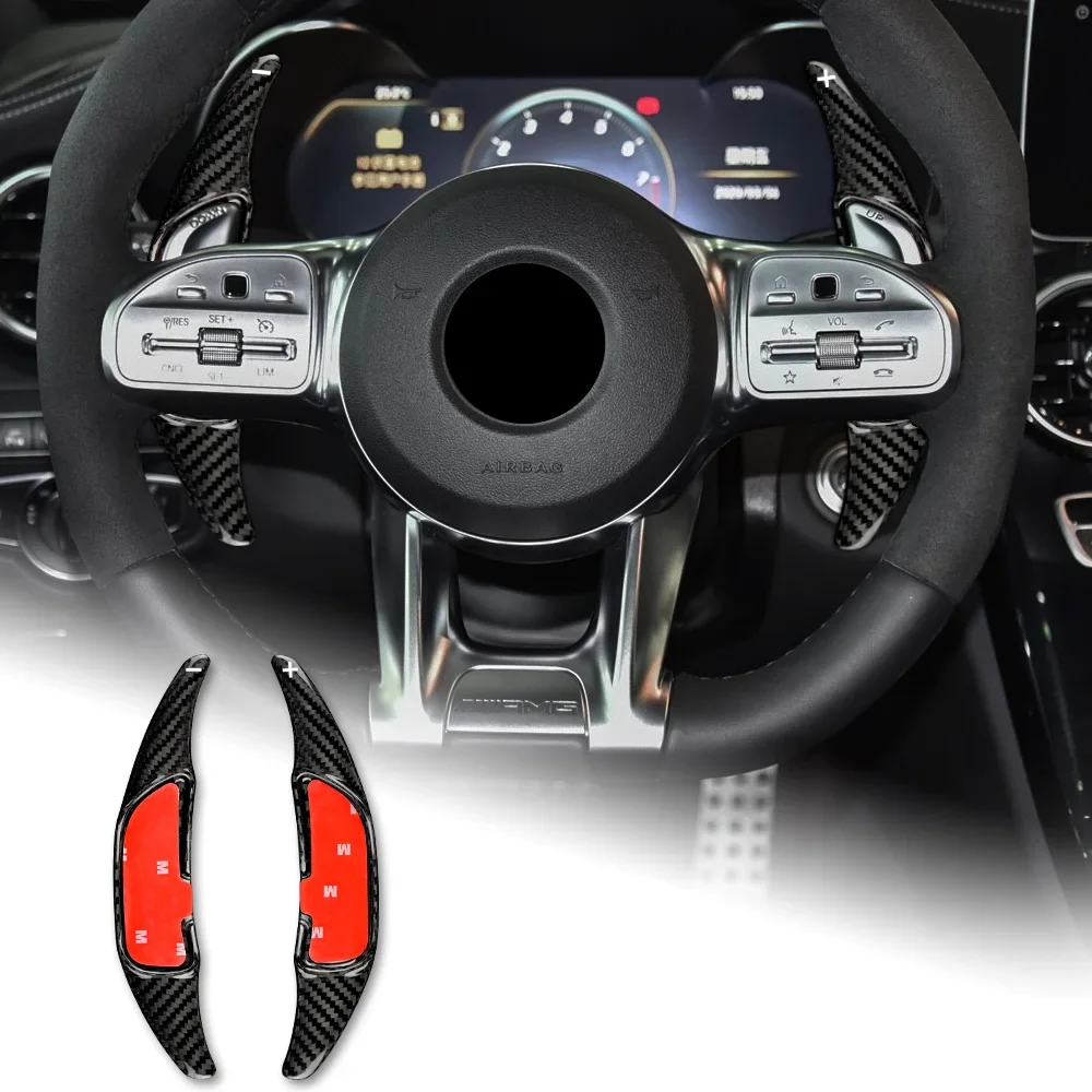 

For Mercedes-Benz A C E S AMG GLA/C/E/S Class W176 W205 W213 Carbon Fiber Car Steering Wheel Shifter Paddle Shift DSG Extended