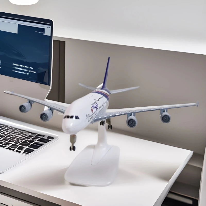 20 سنتيمتر طائرة نموذجية غرفة المعيشة الديكور تايلاند الهواء 380 ايرباص الخطوط الجوية A380 طائرة الخطوط الجوية لطائرة نموذجية مع عجلات