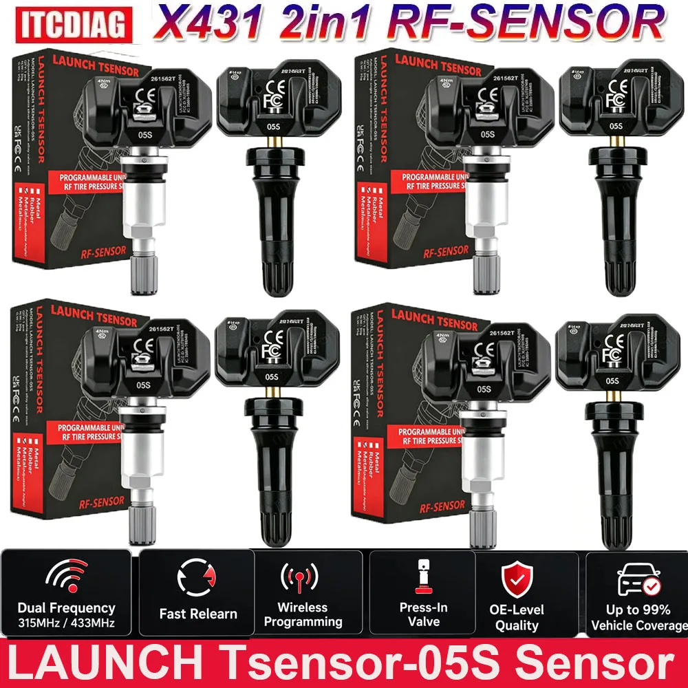 Launch X431 LTR-05 Sensor LTR-V RF Sensor 315/433MHz 2in1 Car Tire Pressure Repair Tool Program with LAUNCH CRT5011E I-TPMS Tool