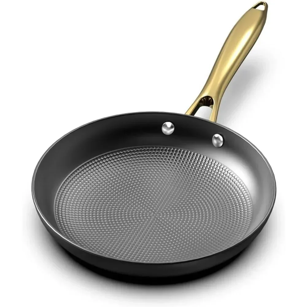 Frying Pan - 8 Inch Non Stick Frying Pan, Long Lasting Cast Iron Skillet Nonstick Pan