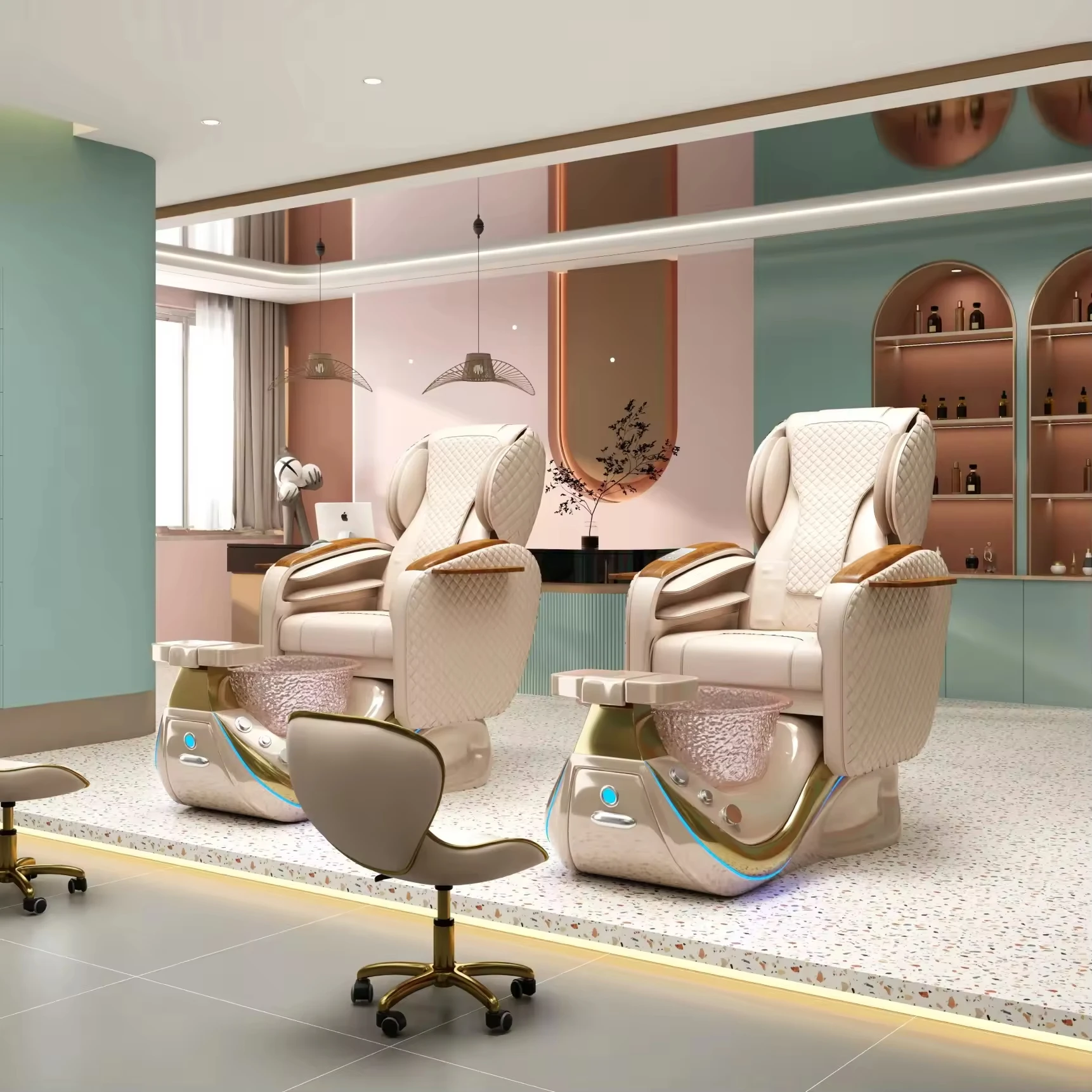 Immagine 7: Poltrone Professionali di Lusso per Manicure, Massaggio e Pedicure per Saloni di Bellezza