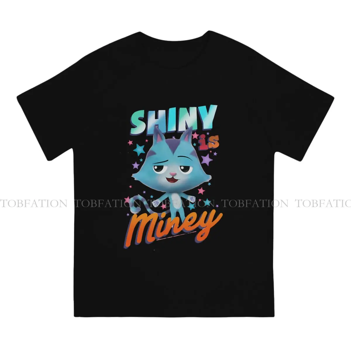 Gabby's Dollhouse TShirt for Men Catrat Shiny Is Miney Portrait Humor Summer Tee T Shirt Novelty Trendy