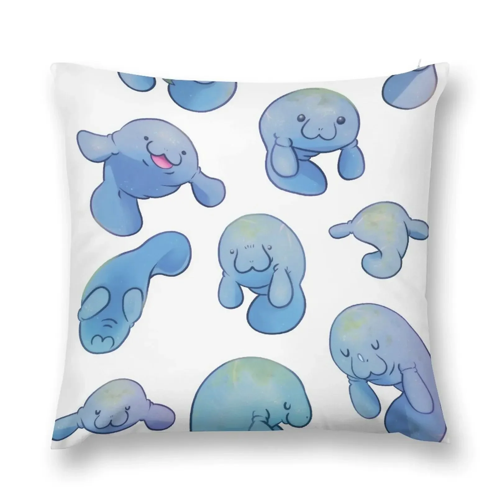 Manatees Throw Pillow Pillowcases For Pillows Ornamental Pillow Custom Cushion Photo pillow