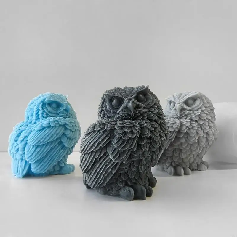 

N2UE 3D Owl Silicone Mold DIY Scented Wax Molds Handmade Plaster Resin