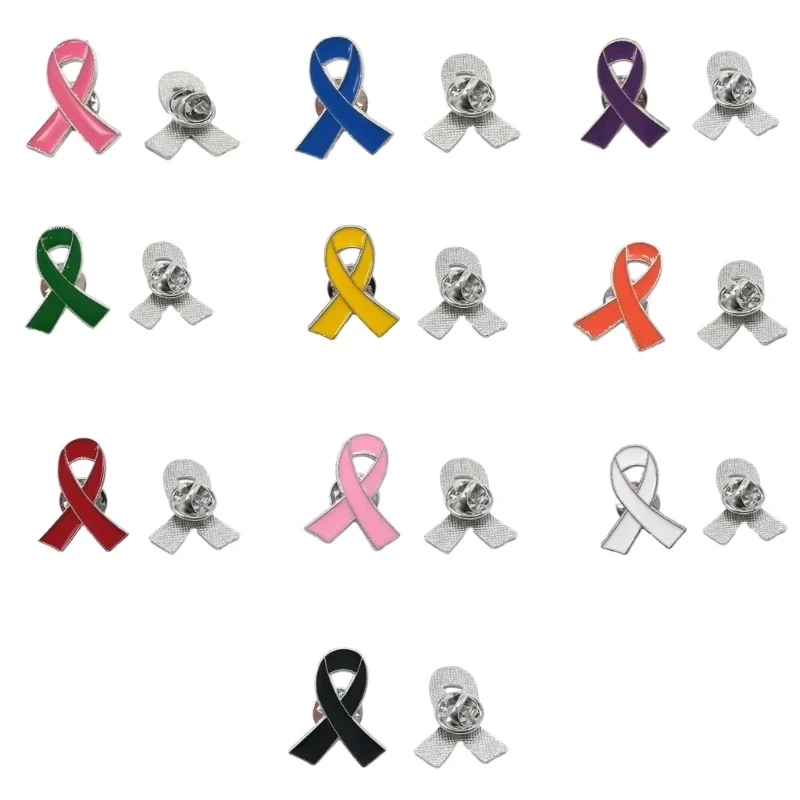 

10pcs Breast Cancers Awareness Lapel Pins Pink Ribbon Pins Ribbon Lapel Pins for Charity Recognition,Public Event