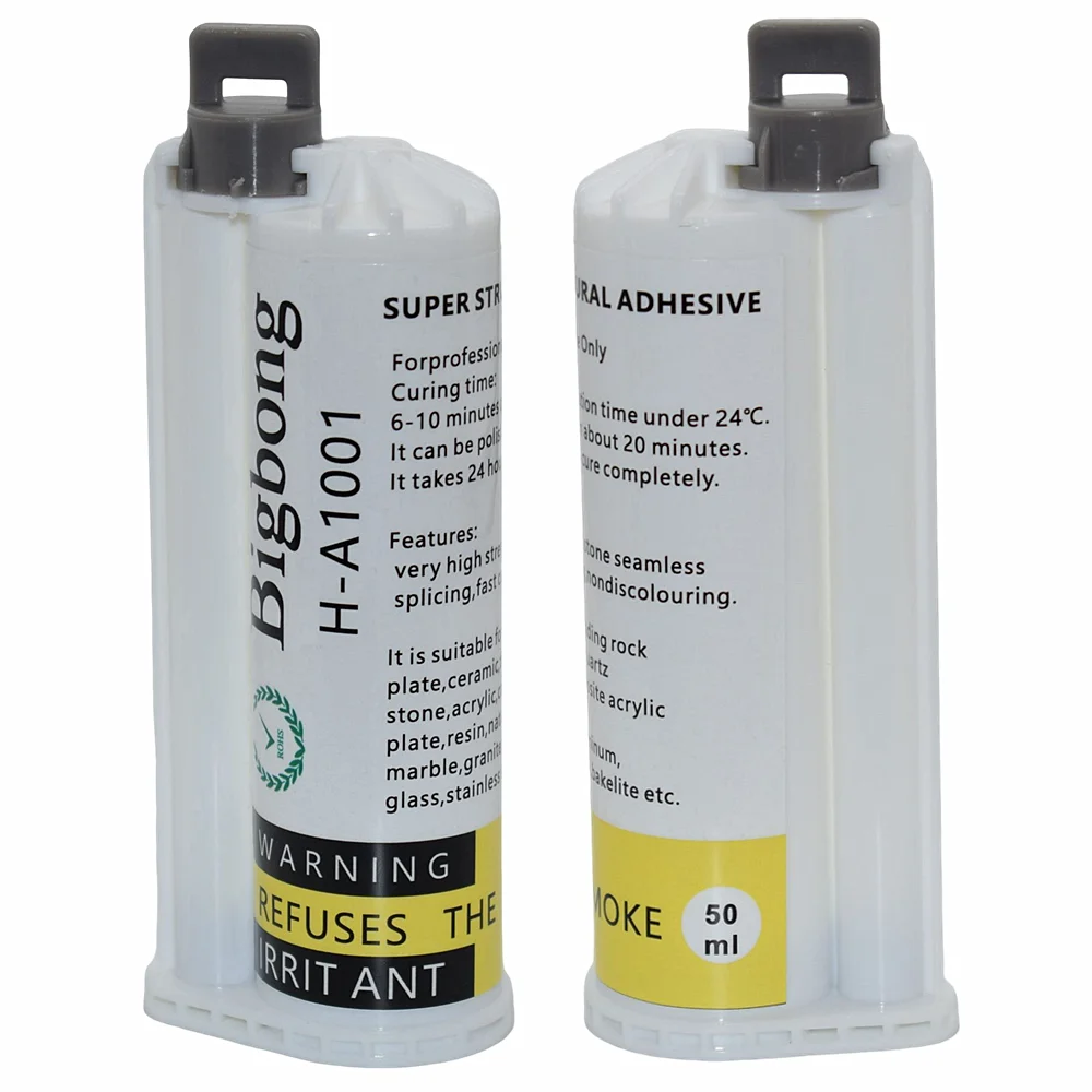 100 Stück 50 ml weiße Klebstoffe, 10:1 Acrylkleber, starker Kleber, 2-komponentiger Strukturkleber AB für nahtloses Verbinden von Holz, Stein, Metall – Detail 3